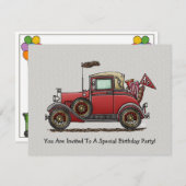 Kute Antiek auto Kaart (Voorkant / Achterkant)