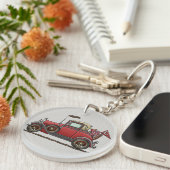 Kute Antiek auto Sleutelhanger (Voorkant Rechts)