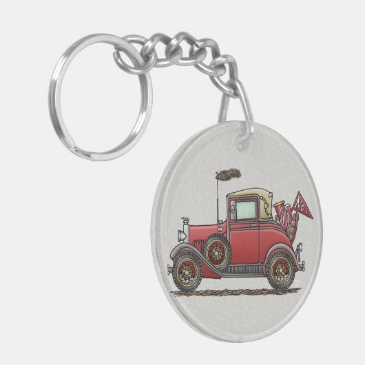 Kute Antiek auto Sleutelhanger (Voorkant Links)