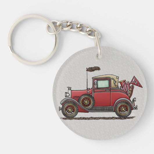 Kute Antiek auto Sleutelhanger (Voorkant)
