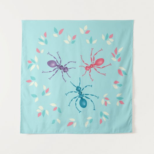 Kute ants en lekken in pasteltongen, wildklemmen wandkleed (Voorkant (horizontaal))