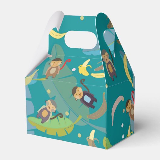 Kute apen en Bananen in het boompatroonpatroon Bedankdoosjes (Achterkant)