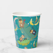 Kute apen en Bananen in het boompatroonpatroon Papieren Bekers (Achterkant)