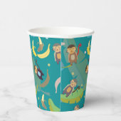 Kute apen en Bananen in het boompatroonpatroon Papieren Bekers (Rechts)