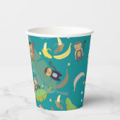 Kute apen en Bananen in het boompatroonpatroon Papieren Bekers (Voorkant)