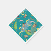 Kute apen en Bananen in het boompatroonpatroon Servet (Hoek)