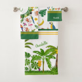 Kute apen en bananen in het Oerwoud Pattern Bad Handdoek (Insitu)