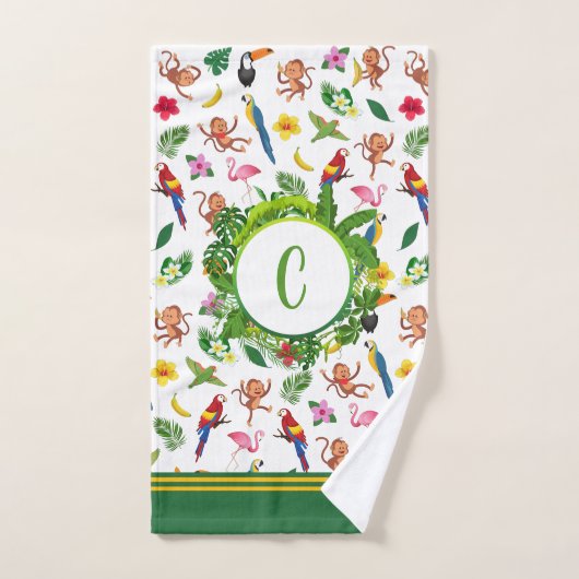 Kute apen en bananen in het Oerwoud Pattern Bad Handdoek (Handdoek)