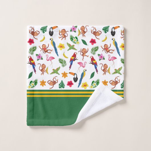 Kute apen en bananen in het Oerwoud Pattern Bad Handdoek (Wasdoekje)