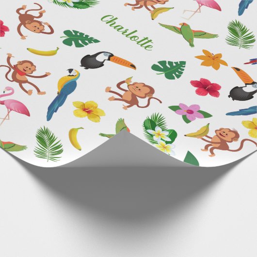 Kute apen en bananen in het Oerwoud Pattern Cadeaupapier (Hoek)