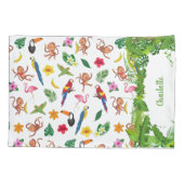 Kute apen en bananen in het Oerwoud Pattern Kussensloop (Achterkant)