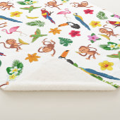 Kute apen en bananen in het Oerwoud Pattern Sherpa Deken (3/4)