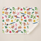 Kute apen en bananen in het Oerwoud Pattern Sherpa Deken (Voorkant (horizontaal))