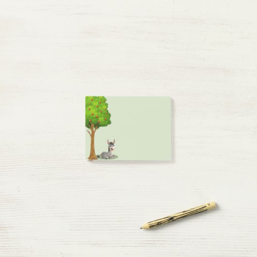 Kute Apple Tree Cartoon Donkey Notes (Op bureau)