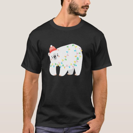 Kute Arctic Polar Beer Lights - Kerstmis T-shirt (Voorkant)