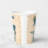 Kute Aries First Birthday & Gold Confetti Papieren Bekers (Rechts)