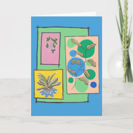 Kute art doedle van drie planten, je woorden binne kaart