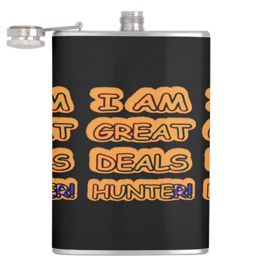 Kute Artwork Design "Great Deals Hunter" Nu kopen Heupfles (Geopend)