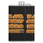 Kute Artwork Design "Great Deals Hunter" Nu kopen Heupfles (Achterkant)