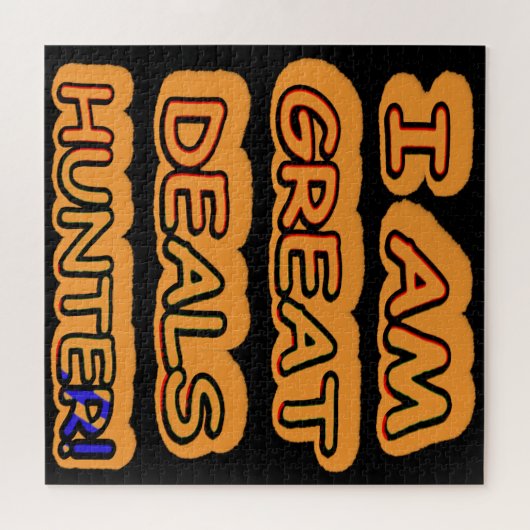 Kute Artwork Design "Great Deals Hunter" Nu kopen Legpuzzel (Horizontaal)