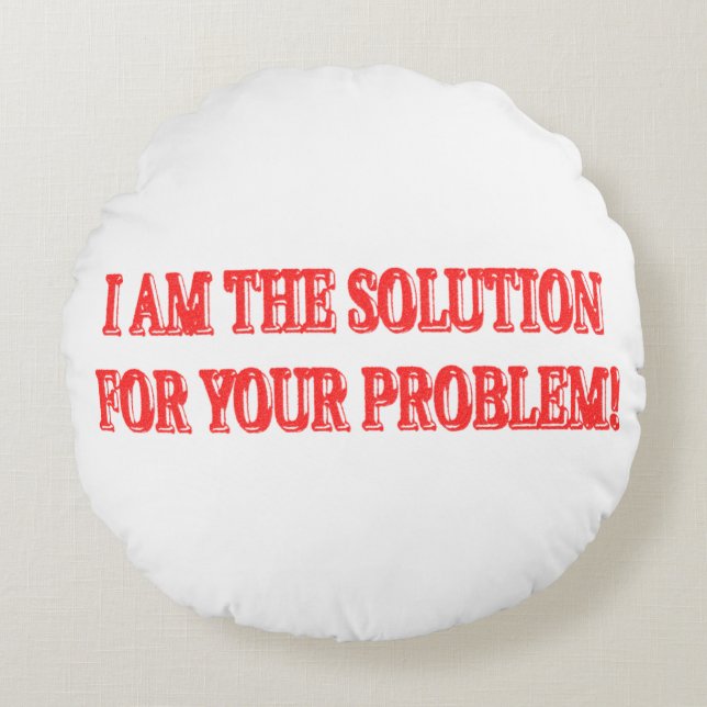 Kute Artwork Design "I AM THE SOLUTION" Kopen Rond Kussen (Voorkant)