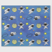 Kute astronaut buitenruimtester cadeaupapier (Vlak)