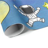 Kute astronaut buitenruimtester cadeaupapier (Rol Hoek)