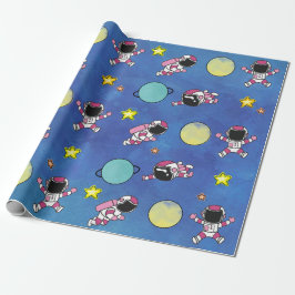 Kute astronaut buitenruimtester cadeaupapier
