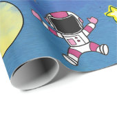Kute astronaut buitenruimtester cadeaupapier (Rol Hoek)