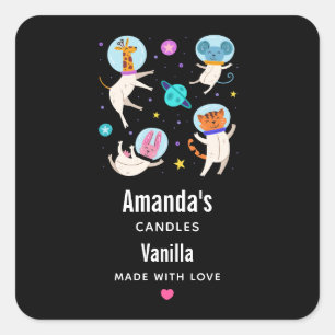 Kute astronauten in de ruimtevaart vierkante sticker