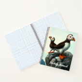 Kute Atlantic Puffins Seabirds on the Rocks Notitieboek (Binnen)