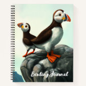 Kute Atlantic Puffins Seabirds on the Rocks Notitieboek (Voorkant)