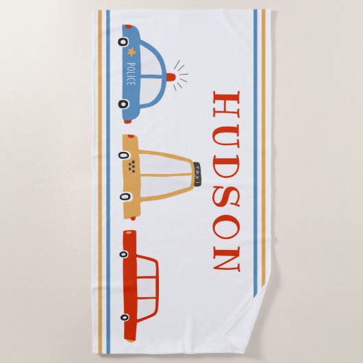 Kute auto's Aangepaste keukendoek Strandlaken (Voorkant)