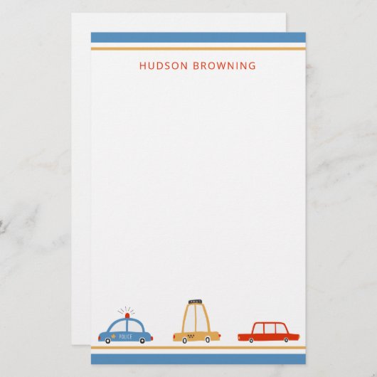 Kute auto's, speciaal ontworpen schoeisel briefpapier (Voorkant / Achterkant)