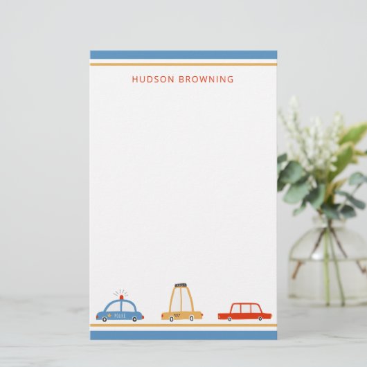 Kute auto's, speciaal ontworpen schoeisel briefpapier (Staand voorkant)