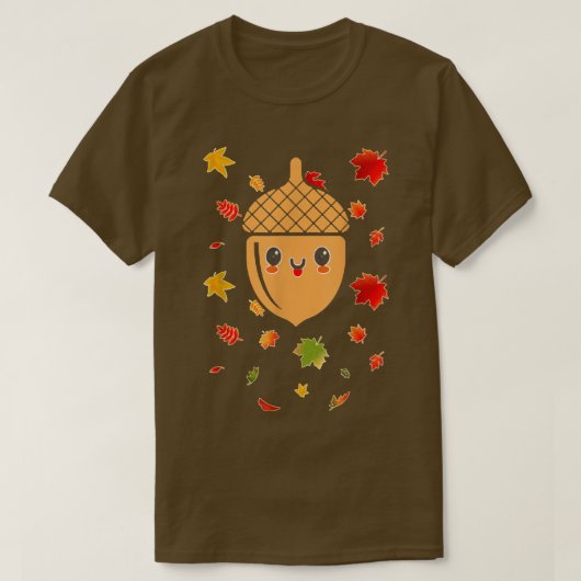 Kute Autumn Acorn Leaves Top voor Herfst Lovers (Design voorkant)