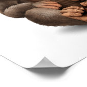 Kute Baby aap met oogglazen wit Poster (Hoek)