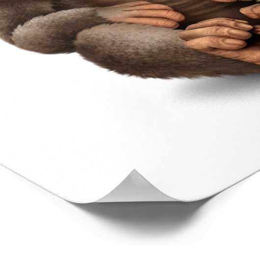 Kute Baby aap met oogglazen wit Poster (Hoek)