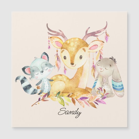 Kute Baby Animals Aangepaste naam Genderneutraal (Voorkant)