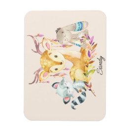 Kute Baby Animals Aangepaste naam Genderneutraal Magneet