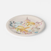 Kute Baby Animals Aangepaste naam Genderneutraal Papieren Bordje (Gekanteld)