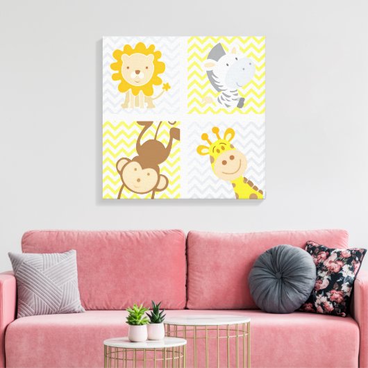 Kute Baby Animals Canvas Afdruk (Insitu (Woonkamer))