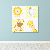 Kute Baby Animals Canvas Afdruk (Insitu (Houten vloer))