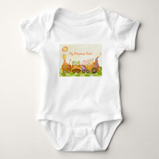 Kute Baby Animals op Choo Choo Train Romper (Voorkant)