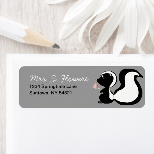 Kute Baby Animals Skunk Return Address Labels (Insitu)