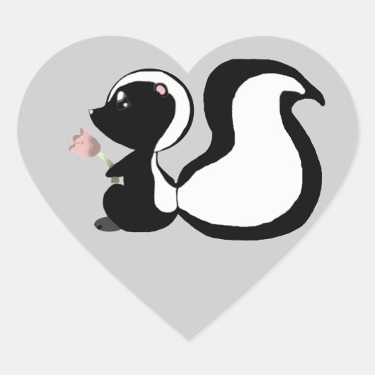 Kute Baby Animals Skunk Stickers/Envelope Seals Hart Sticker (Voorkant)