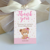 Kute Baby Beer Dank u Label (Roze) Cadeaulabel