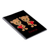 Kute baby beer met hart notitieboek (Rechterzijde)