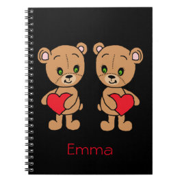 Kute baby beer met hart notitieboek
