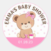 Kute Baby Beer sticker (roze) (Voorkant)